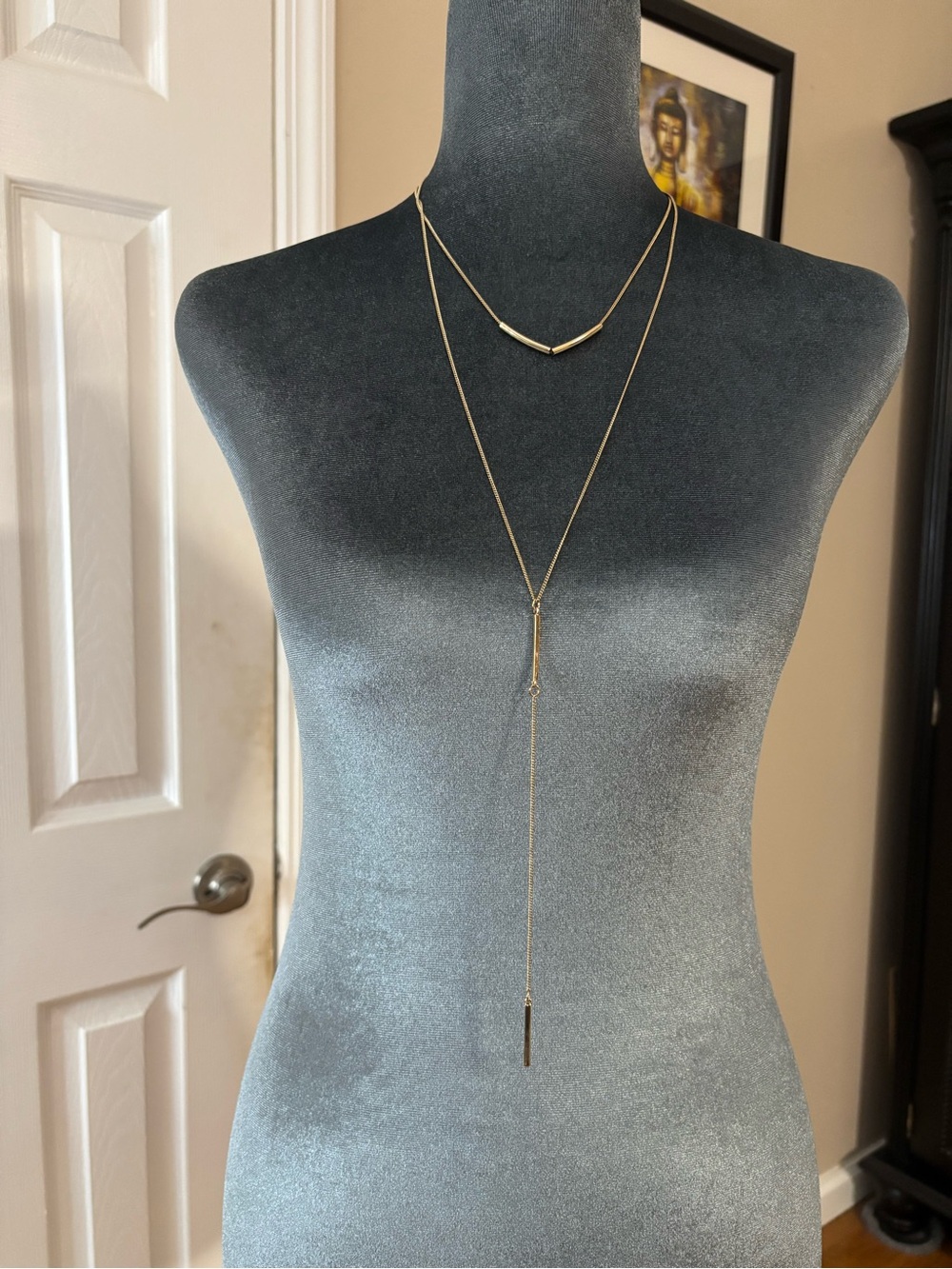 Source Unknown Gold Layered Y Lariat Necklace